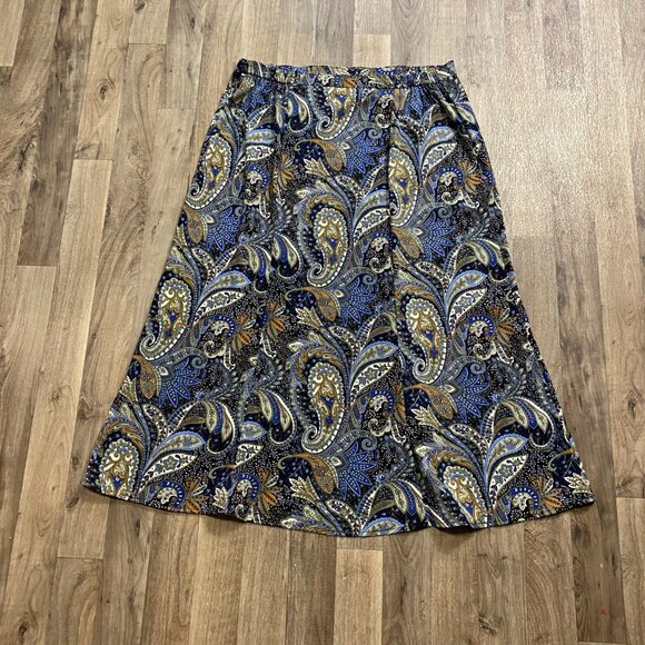 Notations Paisley Midi Trumpet Skirt Size XL - Picture 3 of 6